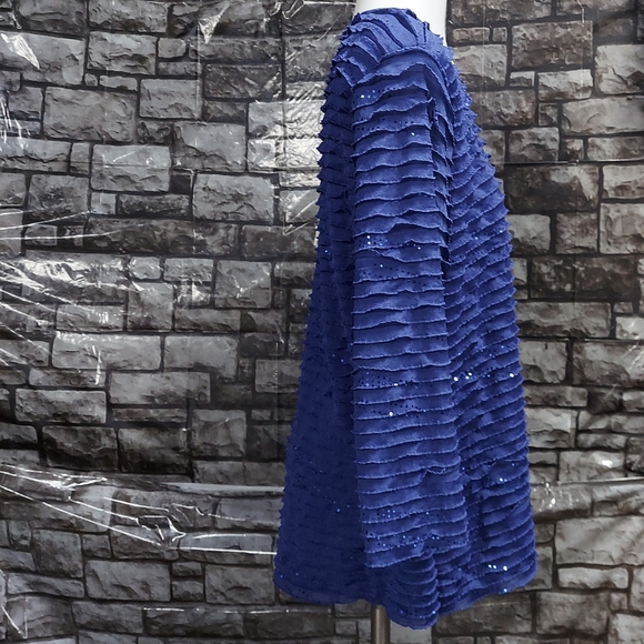 Notations Layered Ruffle Bling Blouse - Picture 6 of 17